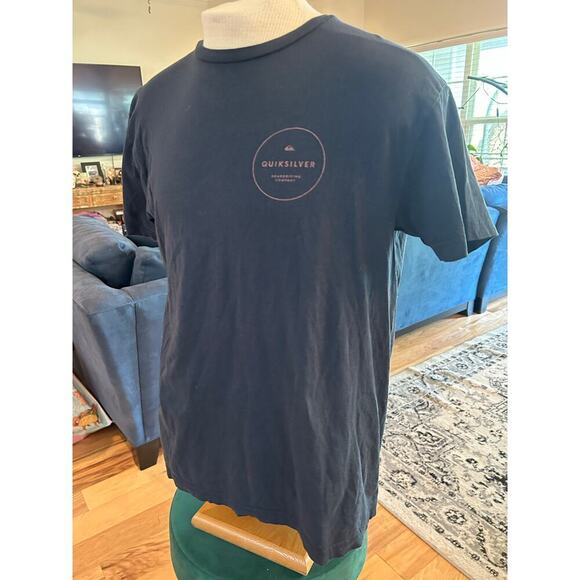 QUICKSILVER BLACK AND BROWN SURF T SHIRT MENS LARGE - Picture 2 of 5